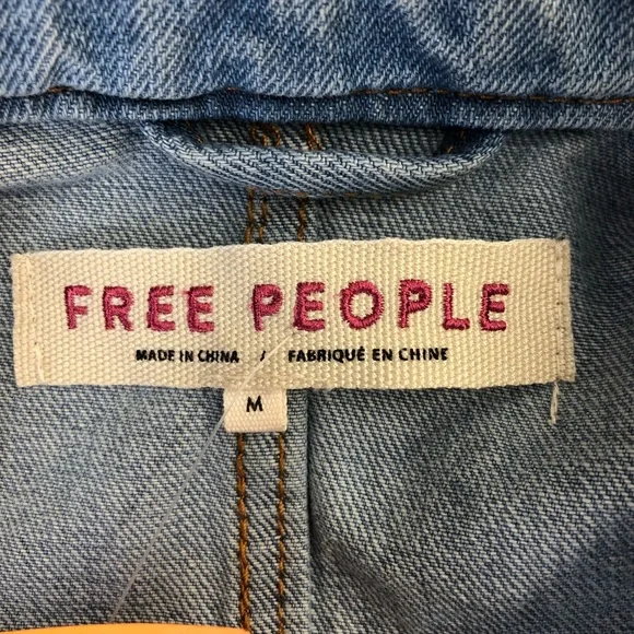 Free People Denim Seamed And Structured Jacket - Picture 7 of 8